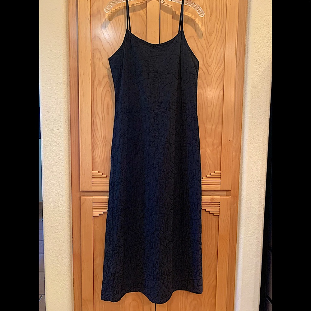 CLICK by Color Me Cotton Slip DRESS Black Cotton S